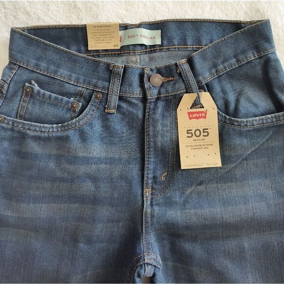 Levi's 505 14 Slim 25" × 27" Extra Room In The Thigh Straight Leg Jeans - Picture 3 of 9